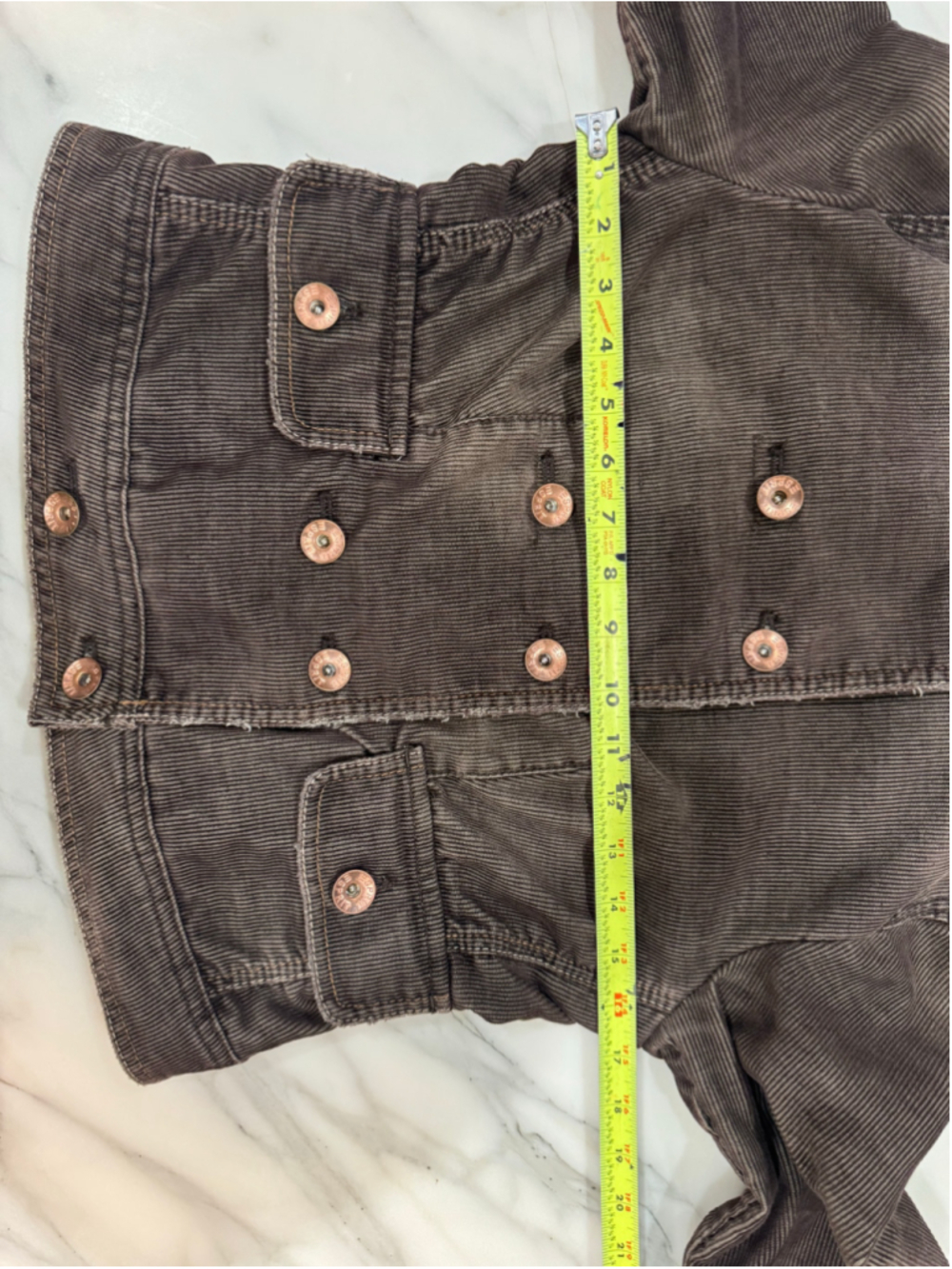 Y2K Esprit Brown Corduroy Military Utility Jacket Size S - Picture 8 of 10